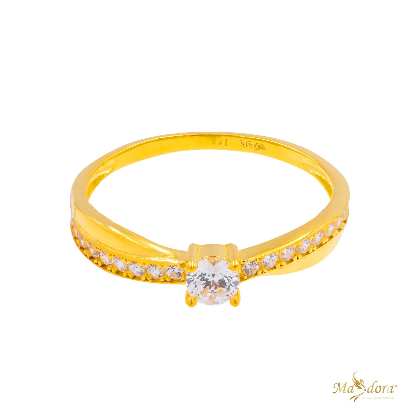 Masdora Sparkling Solitaire Ring Emas 916