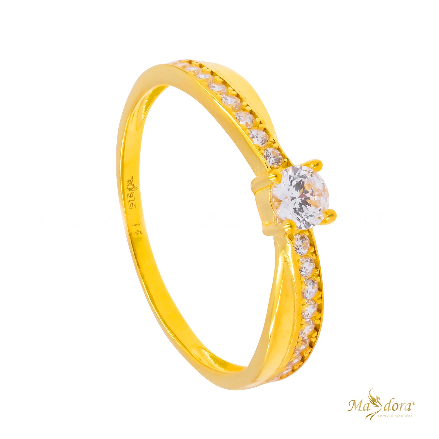 Masdora Sparkling Solitaire Ring Emas 916