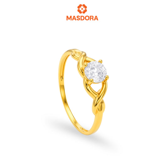 MASDORA 916 Gold Ring Rings Cincin Emas ~ Delicate Twisted Solitaire (EMAS 916/22K)