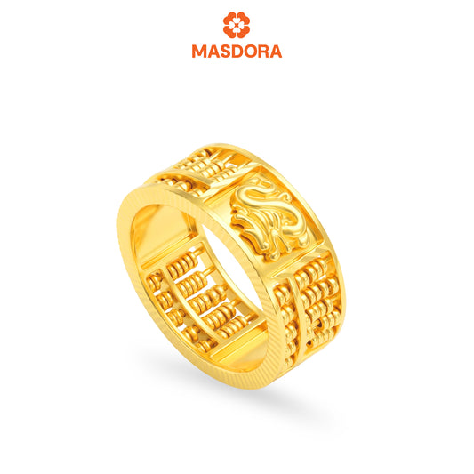 MASDORA 916 Gold Ring Rings Cincin Emas ~ Dragon Round Abacus (EMAS 916/22K)