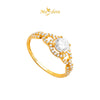 MASDORA 916 Gold Ring Rings Cincin Emas ~ Sparkling Elevated Halo (EMAS 916/22K)