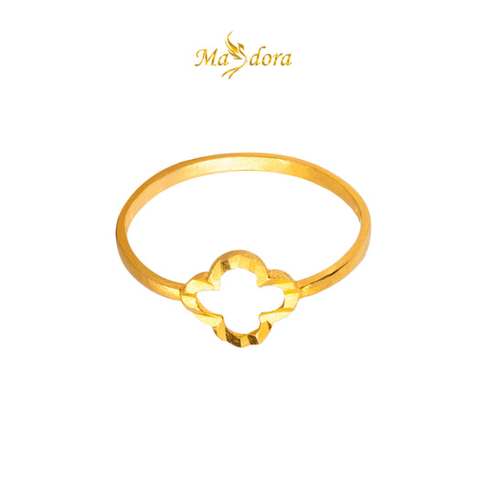 MASDORA 916 Gold Ring Rings Cincin Emas ~ Minimalist Clover Budget (EMAS 916/22K)
