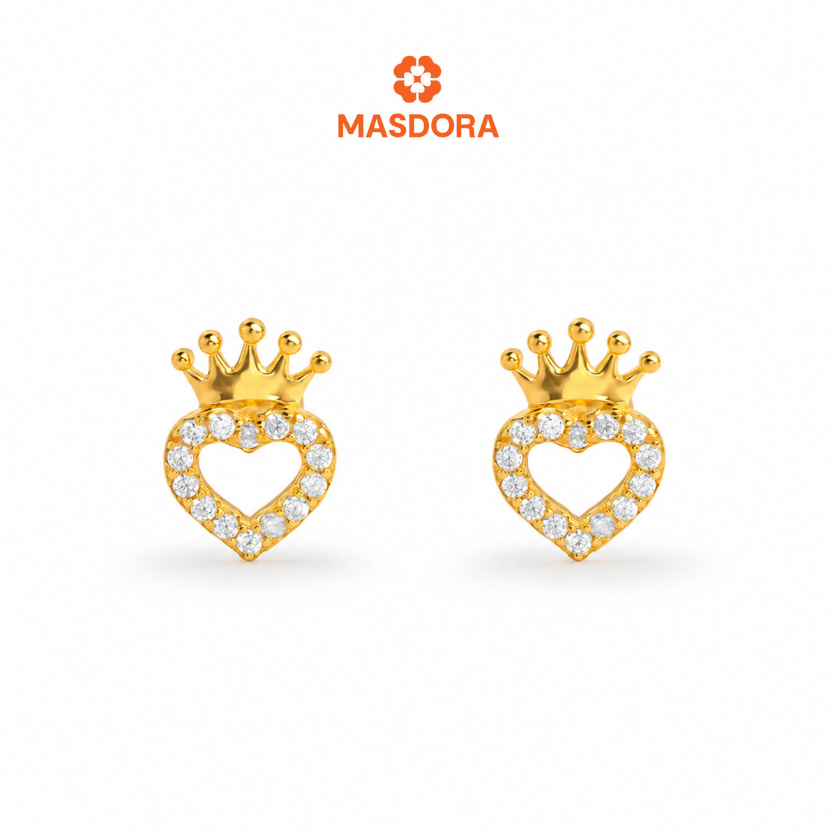 MASDORA 916 Gold Earrings Earring Subang Emas ~ Sparkling Hearty Queen (EMAS 916/22K)