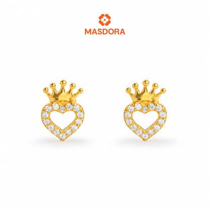 MASDORA 916 Gold Earrings Earring Subang Emas ~ Sparkling Hearty Queen (EMAS 916/22K)
