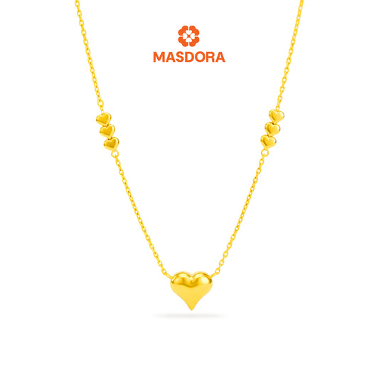 MASDORA 916 Gold Necklace Rantai Leher Emas ~ Triple Love Choker (EMAS 916/22K)