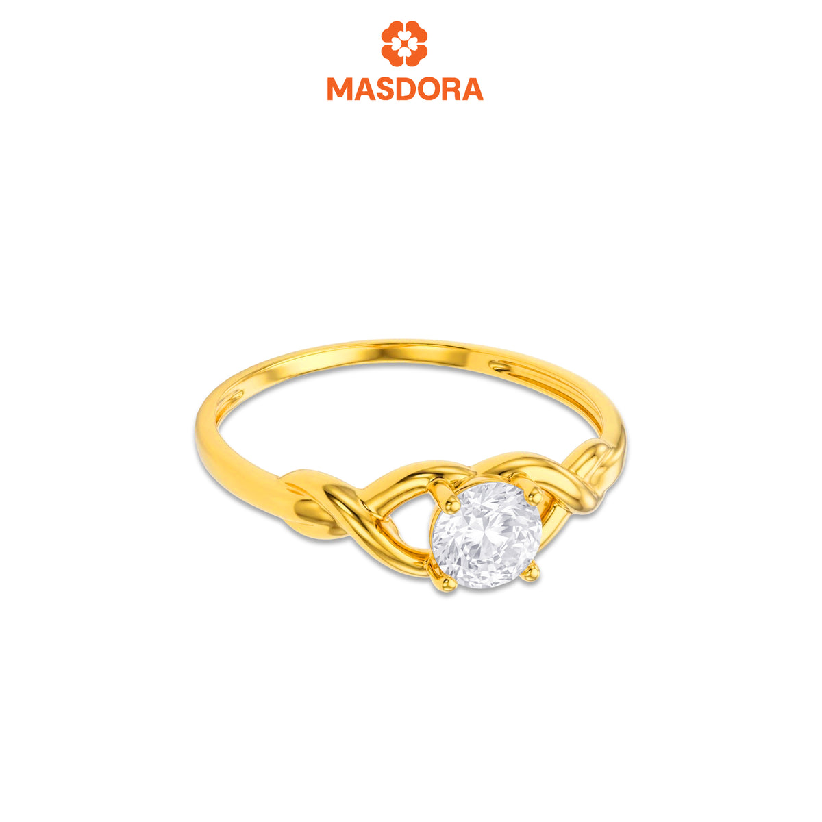 MASDORA 916 Gold Ring Rings Cincin Emas ~ Delicate Twisted Solitaire (EMAS 916/22K)