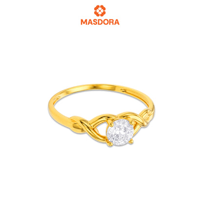 MASDORA 916 Gold Ring Rings Cincin Emas ~ Delicate Twisted Solitaire (EMAS 916/22K)