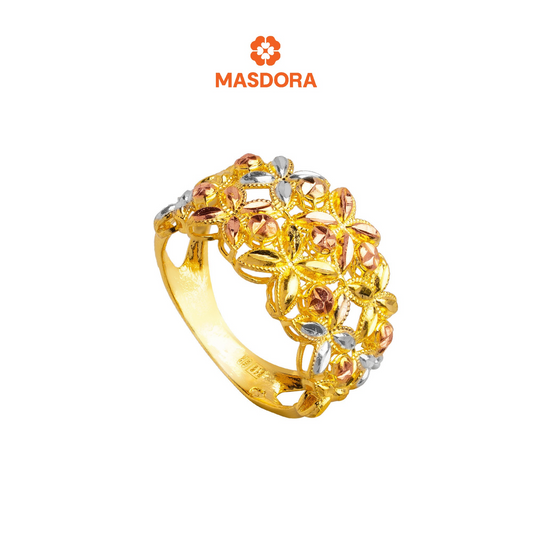 MASDORA 916 Gold Ring Rings Cincin Emas ~ Tritone Classic Flower (EMAS 916/22K)