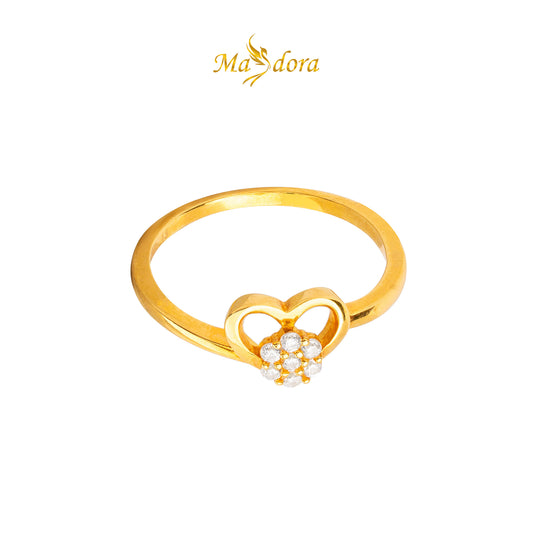 MASDORA 916 Gold Ring Rings Cincin Emas ~ Sparkling Heart Love (EMAS 916/22K)
