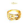 MASDORA 916 Gold Ring Rings Cincin Emas ~ Duotone Crisscross (EMAS 916/22K)