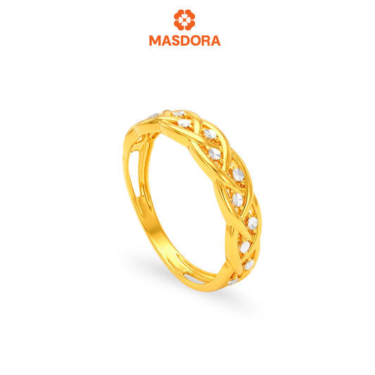 MASDORA 916 Gold Ring Rings Cincin Emas ~ Duotone Dotted Rapunzel (EMAS 916/22K)