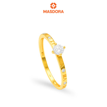 MASDORA 916 Ring Rings Cincin ~ Elegant Roman Solitaire (EMAS 916/22K)