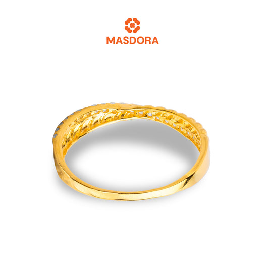 MASDORA 916 Gold Ring Rings Cincin Emas ~ Sparkling Simple Weave (EMAS 916/22K)