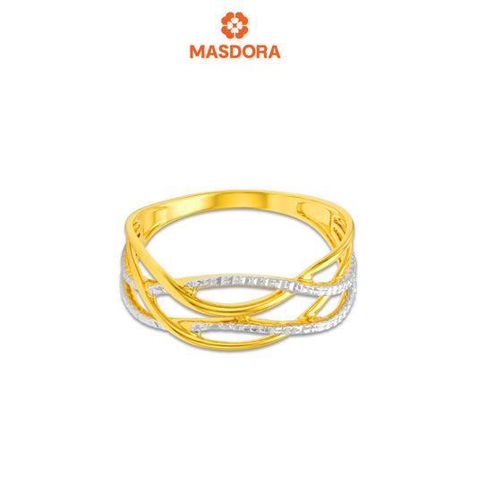 MASDORA 916 Gold Ring Cincin Emas ~ Duotone Infinite Ties (EMAS 916/22K)