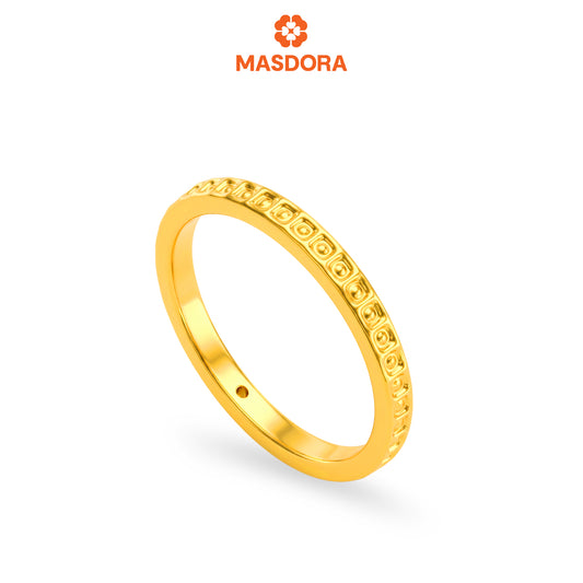 MASDORA 916 Gold Ring Rings Cincin Emas ~ HG Golden Simple Cutting Band (EMAS 916/22K)