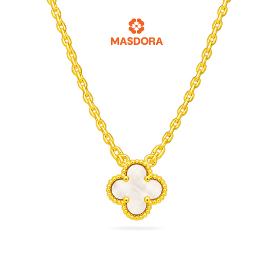 MASDORA 916 Gold Necklace Rantai Leher Emas ~ Clover - XL (EMAS 916/22K)