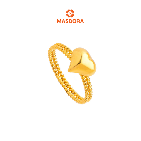 MASDORA 916 Gold Ring Rings Cincin Emas ~ Fluffy Love Rope (EMAS 916/22K)