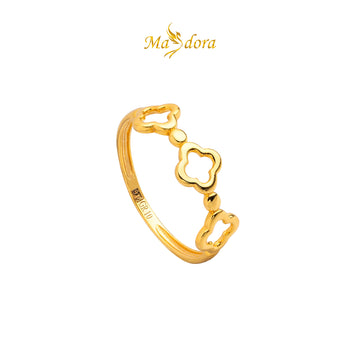 MASDORA 916 Gold Rings Ring Cincin Emas ~ Minimalist Clovers Links (EMAS 916/22K)