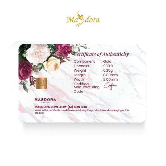 MASDORA 999.9 Gold Bar 0.25GM Gift Series ~ Wonderful Anniversary (EMAS 999.9/24K)