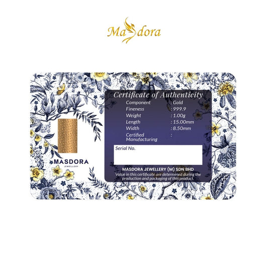 MASDORA 999.9 Gold Bar 1.00GM Gift Series ~ Happy Birthday 1 (EMAS 999.9/24K)