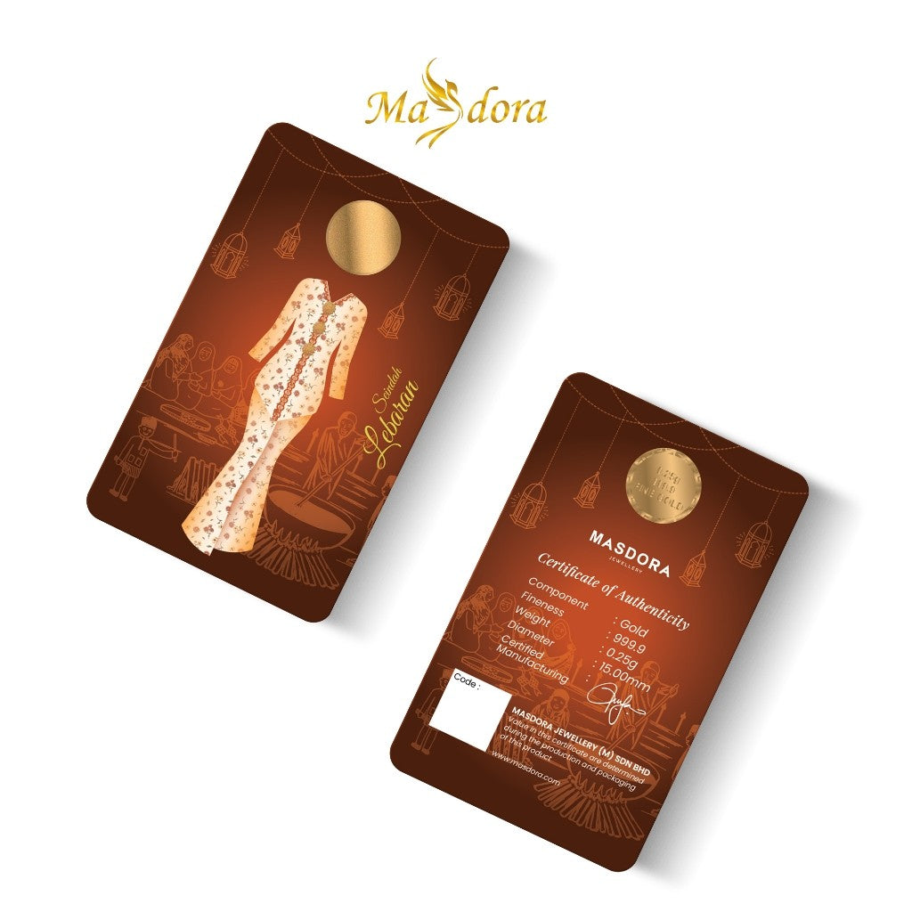 MASDORA 999.9 Gold Bar 1.00GM (0.25GM X 4) Gift Series ~ 2024 Raya Edition COMBO SET (EMAS 999.9/24K)
