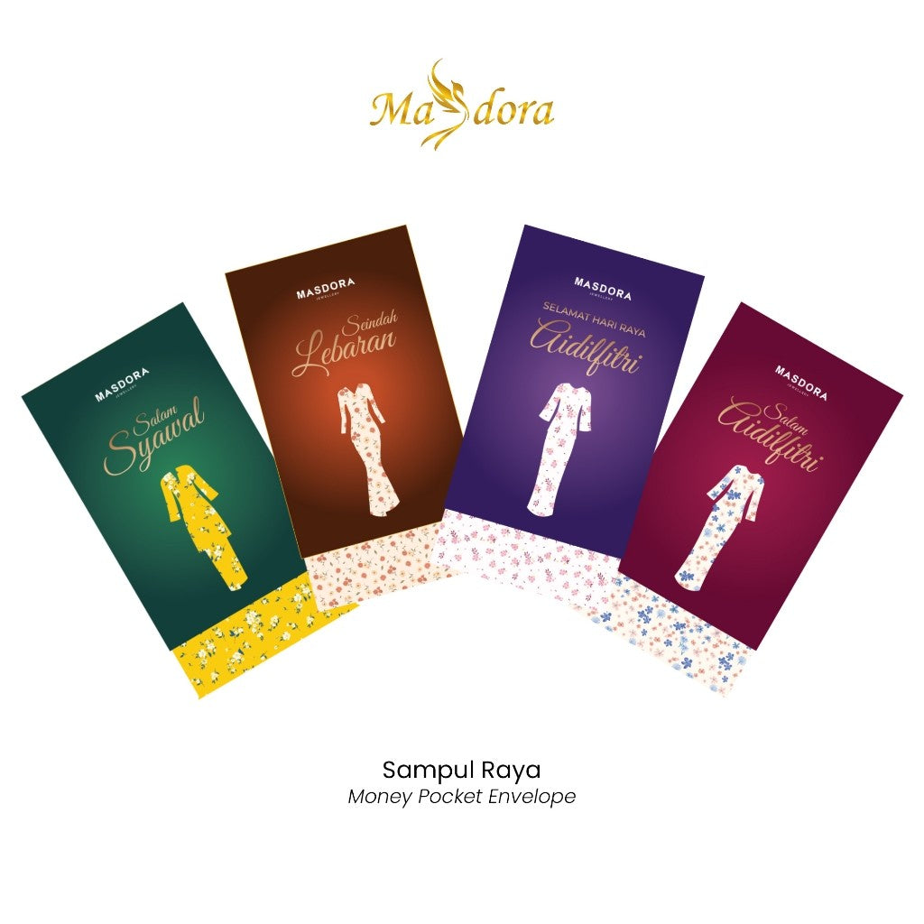 MASDORA 999.9 Gold Bar 1.00GM (0.25GM X 4) Gift Series ~ 2024 Raya Edition COMBO SET (EMAS 999.9/24K)