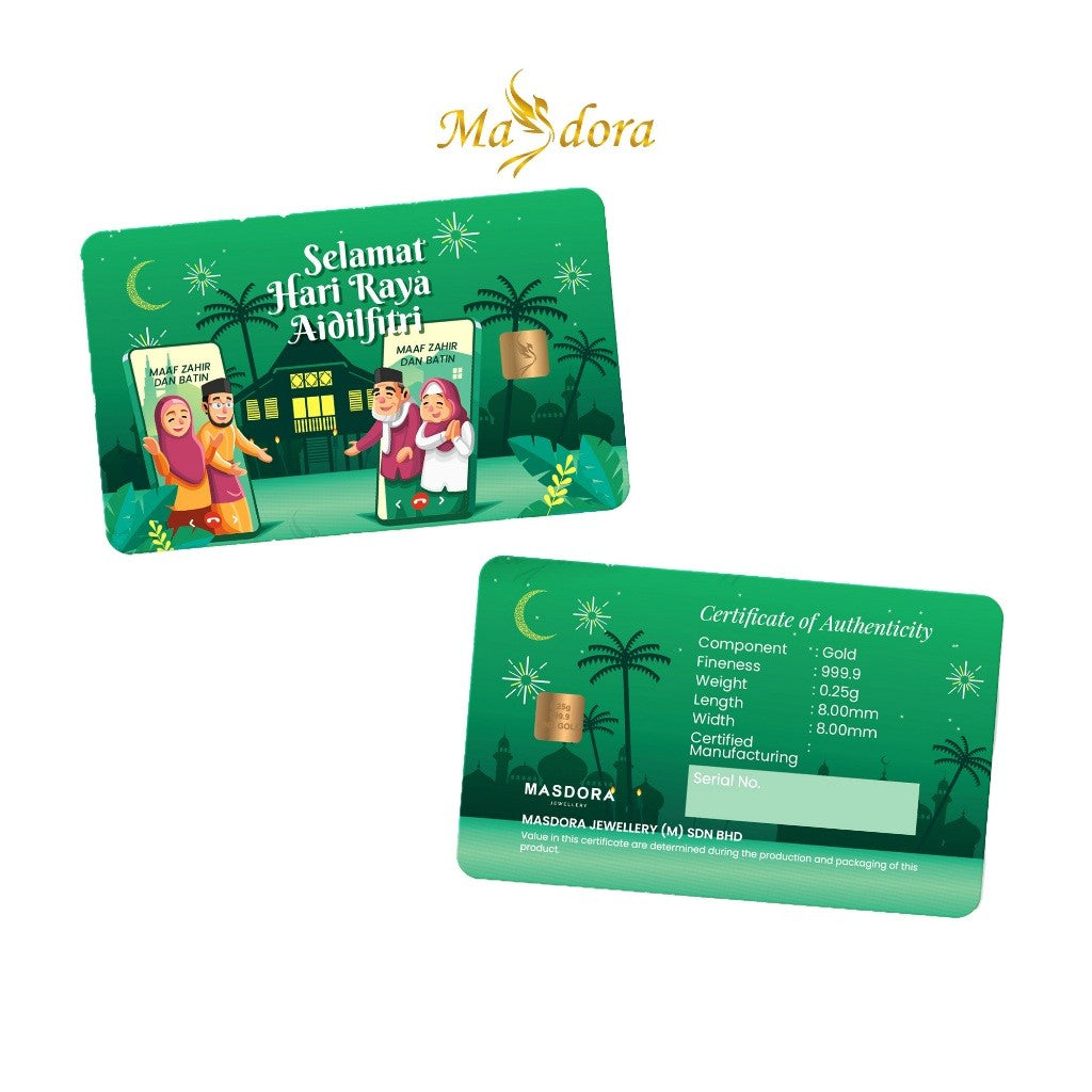 MASDORA 999.9 Gold Bar 0.25GM Gift Series ~ 2023 Raya Edition (EMAS 999.9/24K)