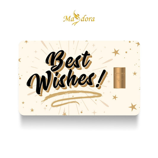 MASDORA 999.9 Gold Bar 1.00GM Gift Series ~ Best Wishes (EMAS 999.9/24K)