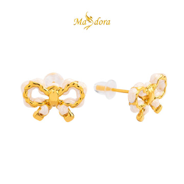 MASDORA 999 Gold Earring Earrings Emas ~ White Sugary Pretzel (EMAS 999/24K)