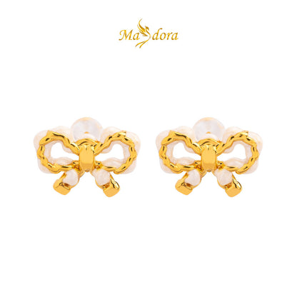 MASDORA 999 Gold Earring Earrings Emas ~ White Sugary Pretzel (EMAS 999/24K)