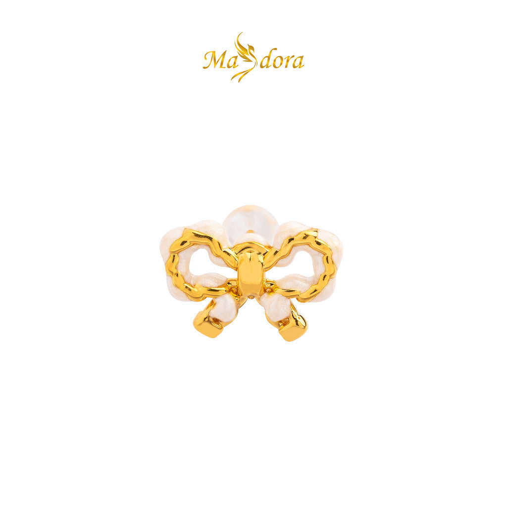 MASDORA 999 Gold Earring Earrings Emas ~ White Sugary Pretzel (EMAS 999/24K)