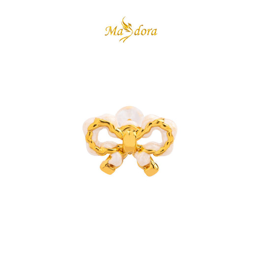 MASDORA 999 Gold Earring Earrings Emas ~ White Sugary Pretzel (EMAS 999/24K)