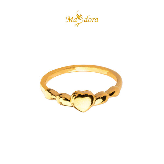 MASDORA 999 Gold Ring Rings Cincin Emas ~ Golden Love Tiara Ring (EMAS 999/24K)