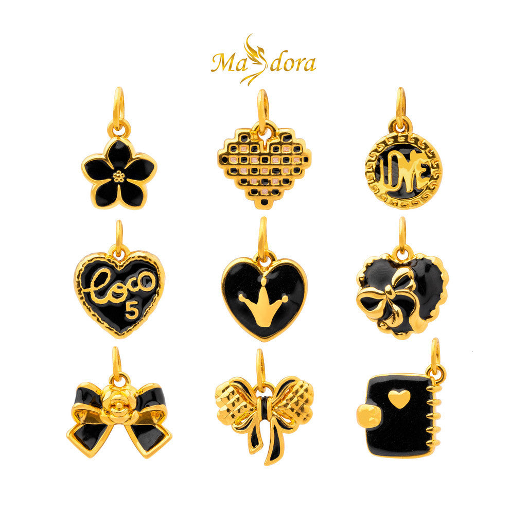 MASDORA 999 Gold Pendant Loket Emas ~ (BLACK) Lovely Baby Edition  (EMAS 999/24K)