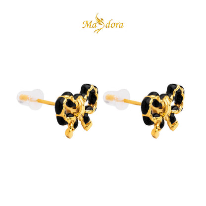 MASDORA 999 Gold Earring Earrings Emas ~ Black Sugary Pretzel (EMAS 999/24K)