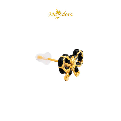 MASDORA 999 Gold Earring Earrings Emas ~ Black Sugary Pretzel (EMAS 999/24K)