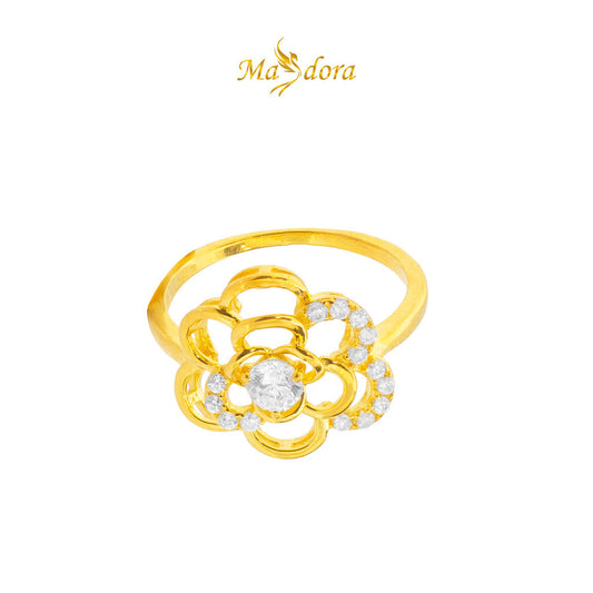 MASDORA 916 Gold Ring Rings Cincin Emas ~ Sparling Dainty Flower (EMAS 916/22K)