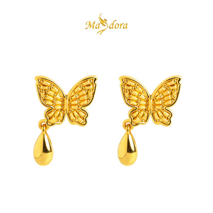 MASDORA 999 Gold Earring Earrings Emas ~ Glorious Butterfly Dangle (EMAS 999/24K)