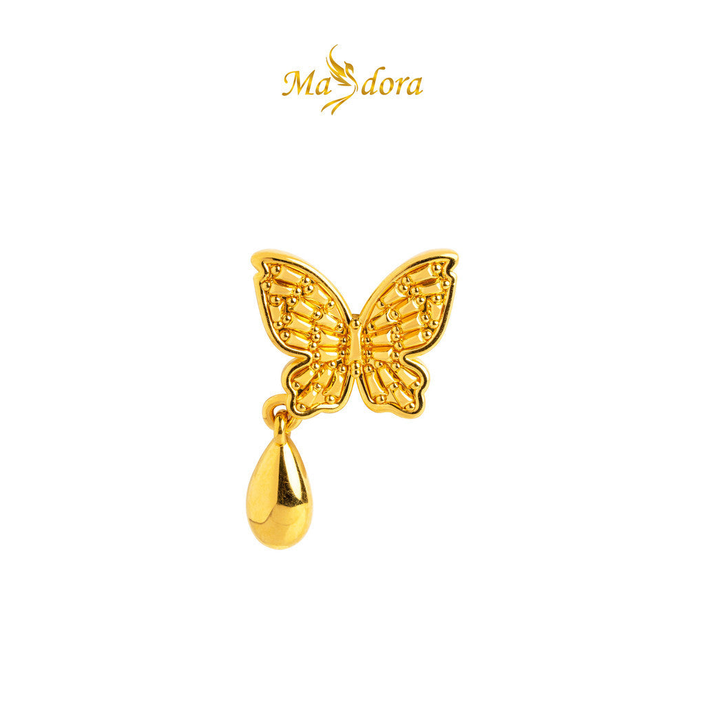 MASDORA 999 Gold Earring Earrings Emas ~ Glorious Butterfly Dangle (EMAS 999/24K)