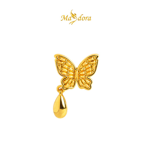 MASDORA 999 Gold Earring Earrings Emas ~ Glorious Butterfly Dangle (EMAS 999/24K)