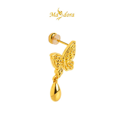 MASDORA 999 Gold Earring Earrings Emas ~ Glorious Butterfly Dangle (EMAS 999/24K)