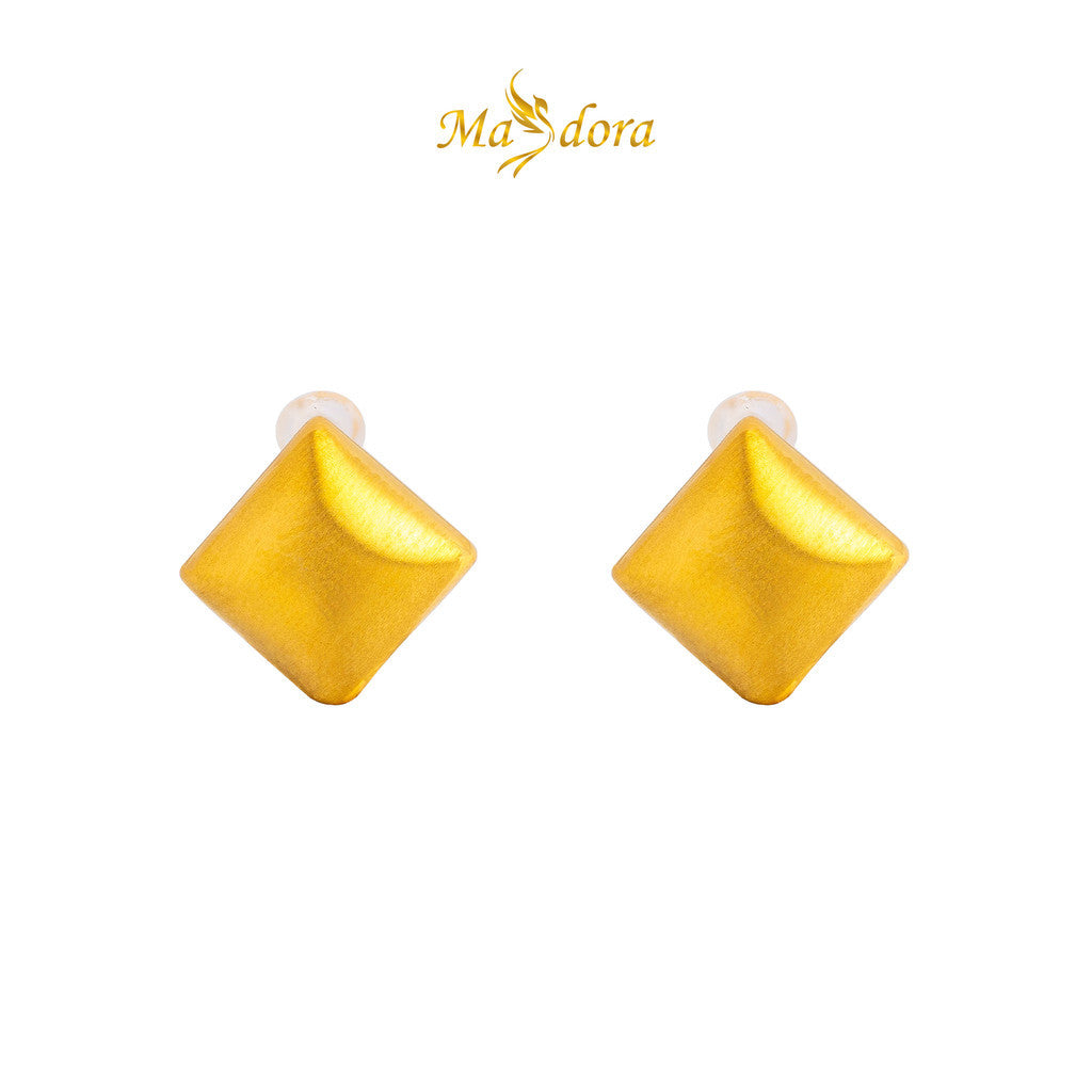 MASDORA 999 Gold Earring Earrings Emas ~ Brushy Squarish (EMAS 999/24K)