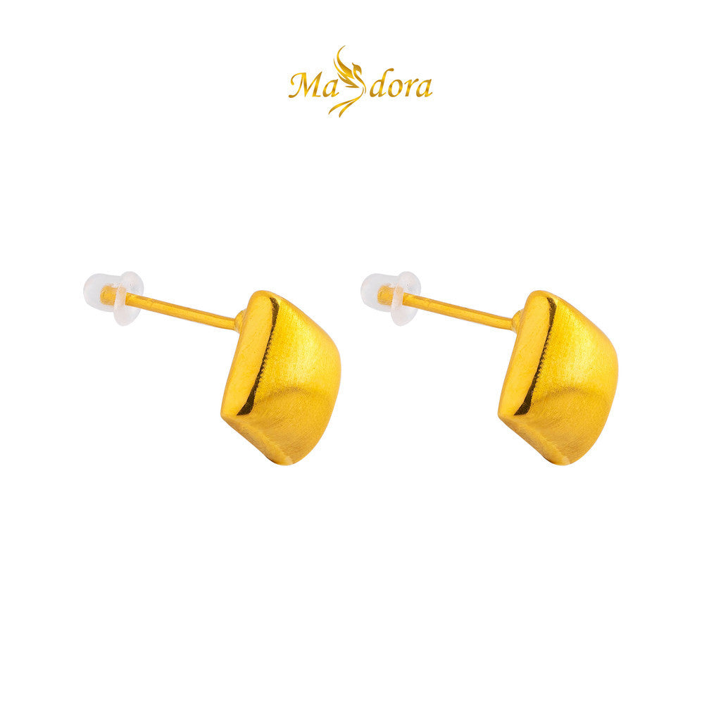 MASDORA 999 Gold Earring Earrings Emas ~ Brushy Squarish (EMAS 999/24K)
