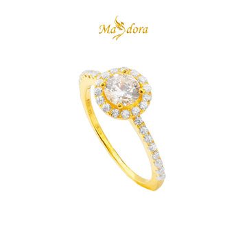 MASDORA 916 Gold Ring Rings Cincin Emas - Sparkling Double Halo (EMAS 916/22K)