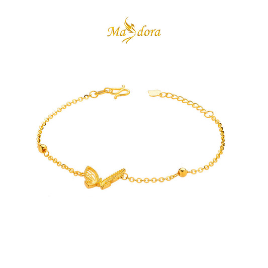 MASDORA 999 Gold Bracelet Rantai Tangan Emas ~ Golden Caged Butterfly (EMAS 999/24K)