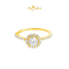 MASDORA 916 Gold Ring Rings Cincin Emas - Sparkling Double Halo (EMAS 916/22K)