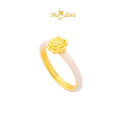 MASDORA 999 Gold Ring Rings Cincin Emas ~ Rosie Glittery Pearl (EMAS 999/24K)