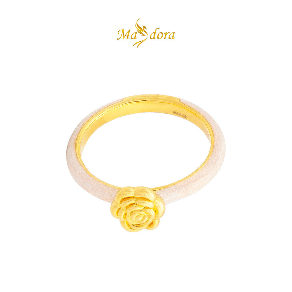 MASDORA 999 Gold Ring Rings Cincin Emas ~ Rosie Glittery Pearl (EMAS 999/24K)