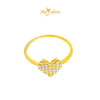 MASDORA 916 Gold Ring Rings Cincin Emas ~ Sparkling Tetris Heart (EMAS 916/22K)