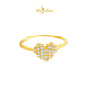 MASDORA 916 Gold Ring Rings Cincin Emas ~ Sparkling Tetris Heart (EMAS 916/22K)